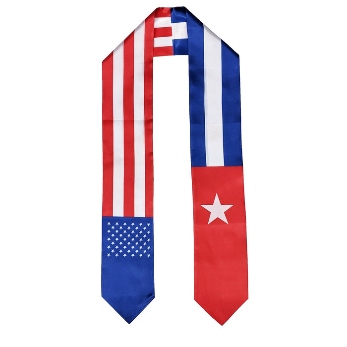 Graduation Stole Cuban American, Cuba America Graduation Stole, Graduation Sash, Cuba Flag Graduation Stole, Cuba Flag