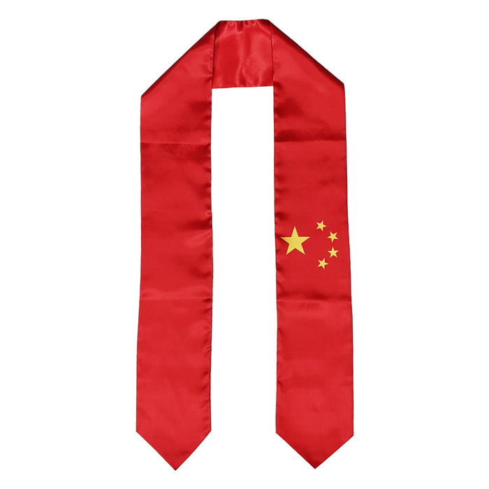 China Flag Graduation Stole, China Flag Graduation Sash, China Graduation Stole, Chinese Flag Graduation Stole