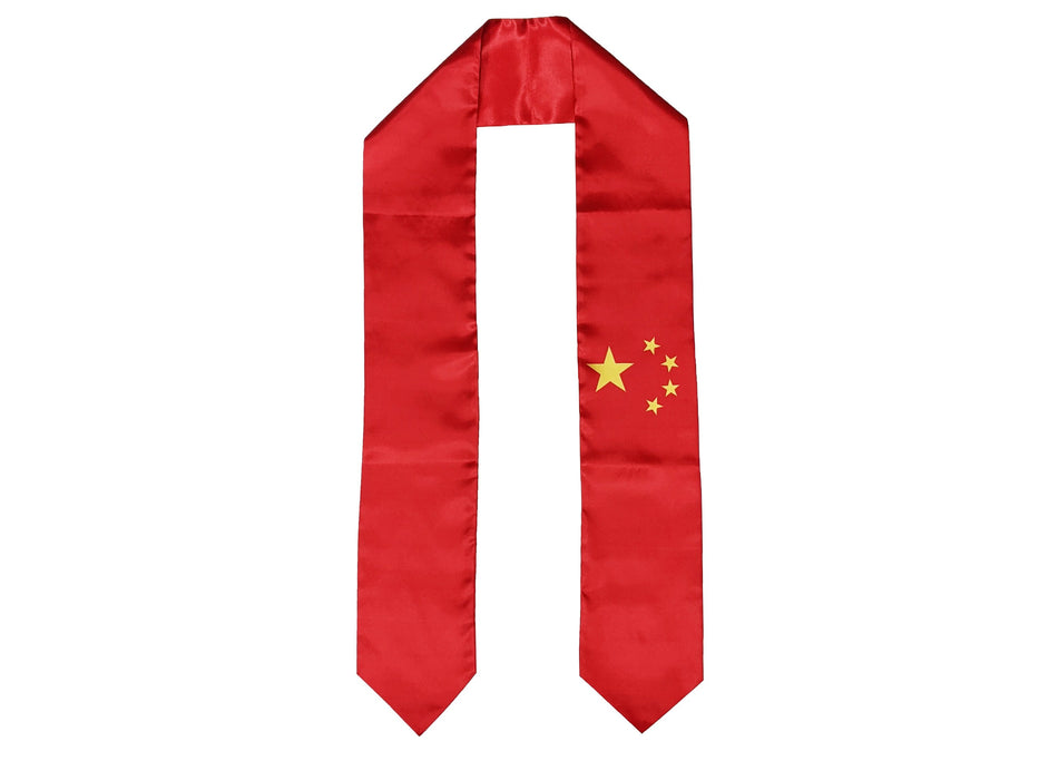 China Flag Graduation Stole, China Flag Graduation Sash, China Graduation Stole, Chinese Flag Graduation Stole