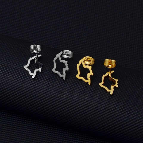 Minimalist Colombia 18K Gold Plated Earrings / Small Colombia Jewelry / Colombia Map Earrings / Tiny Colombia Earrings / Colombia Gift
