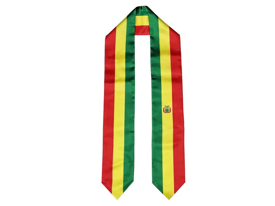 Bolivia Flag Graduation Stole, Bolivia Flag Graduation Sash, Bolivia Graduation Stole, Bolivian Flag Graduation Stole