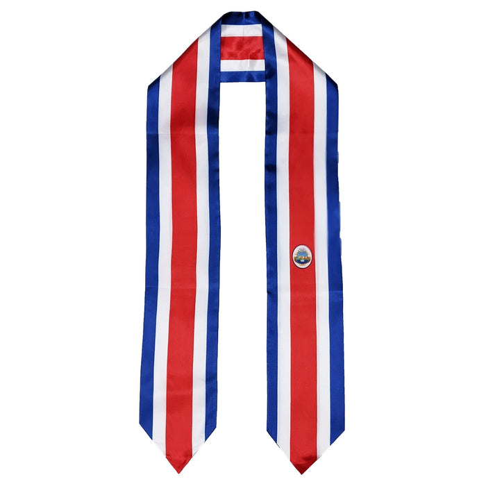 Costa Rica Flag Graduation Stole, Costa Rica Flag Graduation Sash, Costa Rica Graduation Stole, Costa Rican Flag Graduation Stole