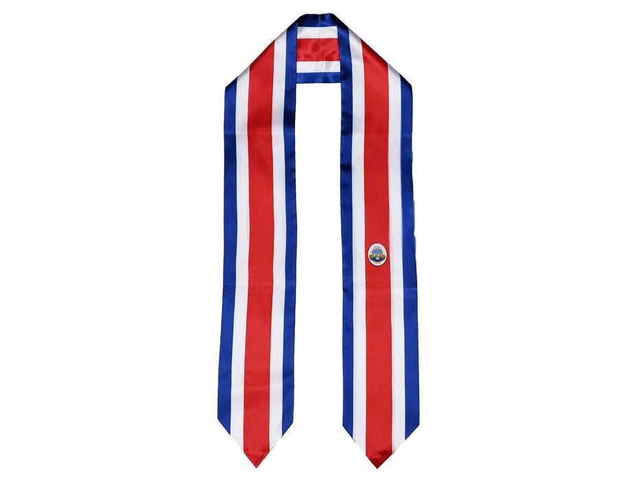 Costa Rica Flag Graduation Stole, Costa Rica Flag Graduation Sash, Costa Rica Graduation Stole, Costa Rican Flag Graduation Stole