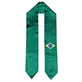 Brazil Flag Graduation Stole, Brazil Flag Graduation Sash, Brazil Graduation Stole, Brazilian Flag Graduation Stole
