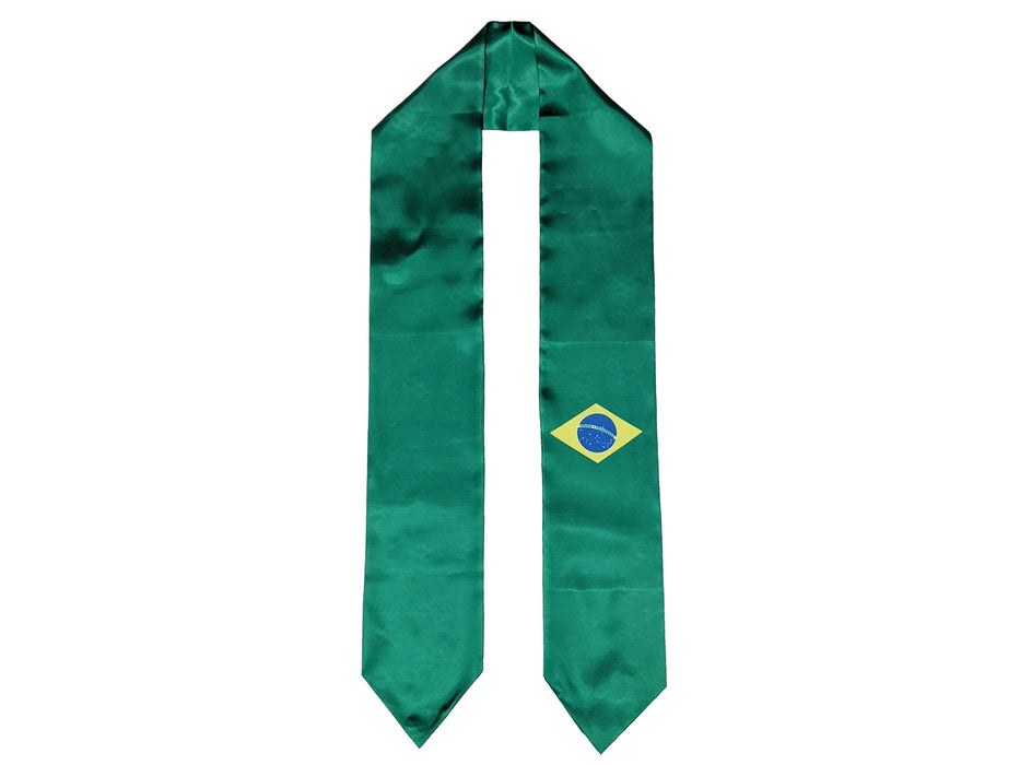 Brazil Flag Graduation Stole, Brazil Flag Graduation Sash, Brazil Graduation Stole, Brazilian Flag Graduation Stole