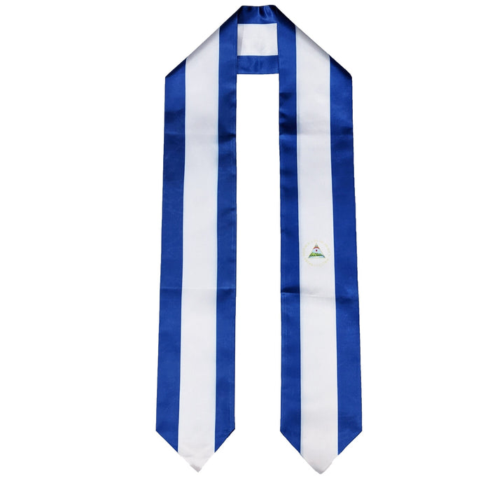 Nicaragua Flag Graduation Stole, Nicaragua Flag Graduation Sash, Nicaragua Graduation Stole, Nicaraguan Flag Graduation Stole