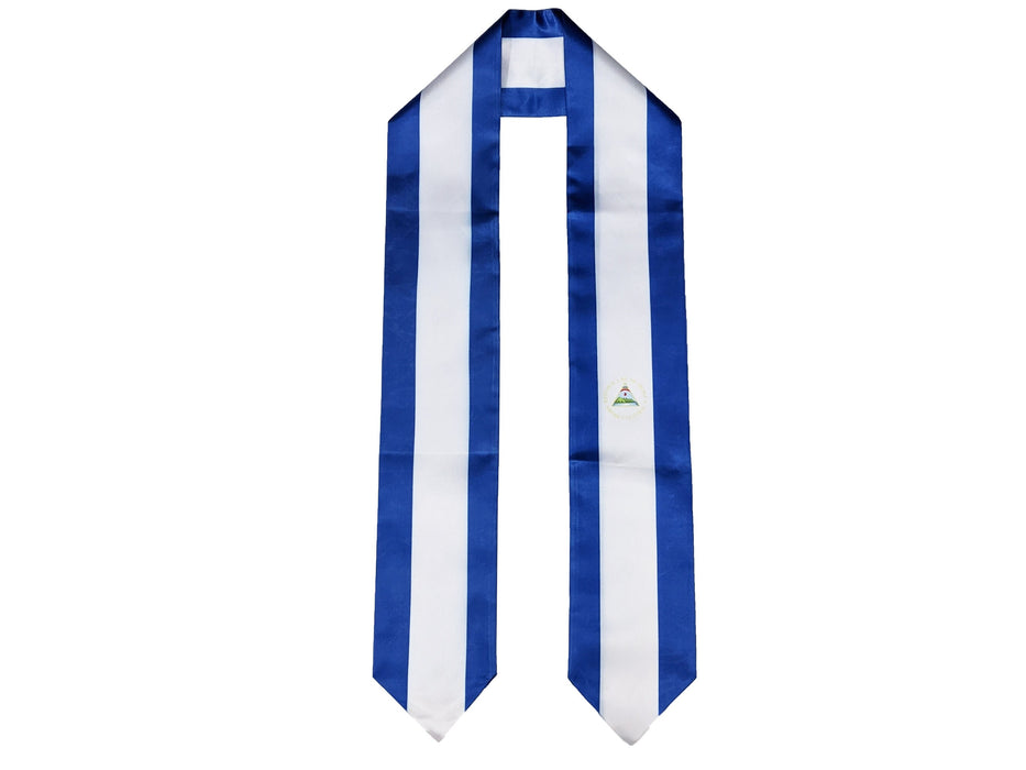 Nicaragua Flag Graduation Stole, Nicaragua Flag Graduation Sash, Nicaragua Graduation Stole, Nicaraguan Flag Graduation Stole