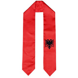 Albania Flag Graduation Stole, Albania Flag Graduation Sash, Albania Graduation Stole, Albanian Flag Graduation Stole