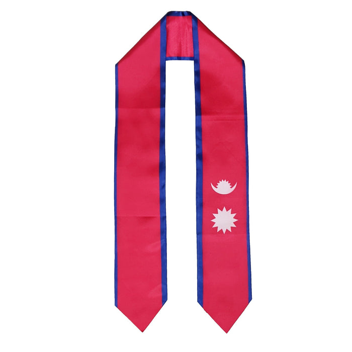 Nepal Flag Graduation Stole, Nepal Flag Graduation Sash, Nepal Graduation Stole, Nepalese Flag Graduation Stole