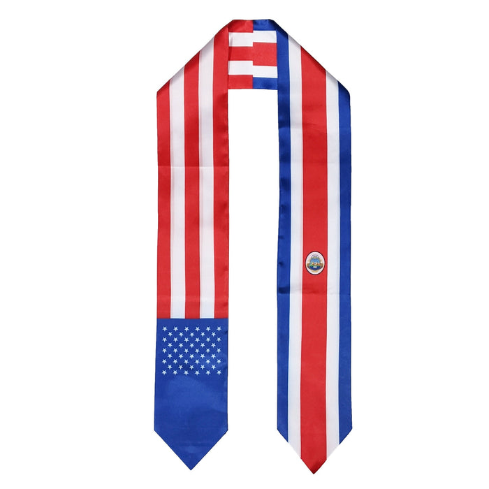 Costa Rican American Graduation Stole, Costa Rica America Graduation Sash, Costa Rican Flag Graduation Stole