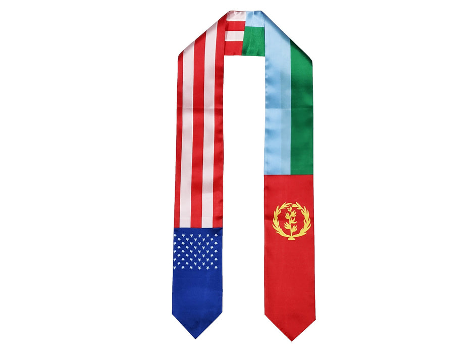 Eritrean American Graduation Stole, Eritrea America Graduation Sash, Eritrean Flag Graduation Stole