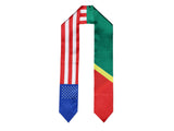 Congolese American Graduation Stole, Congo America Graduation Sash, Congolese Flag Graduation Stole