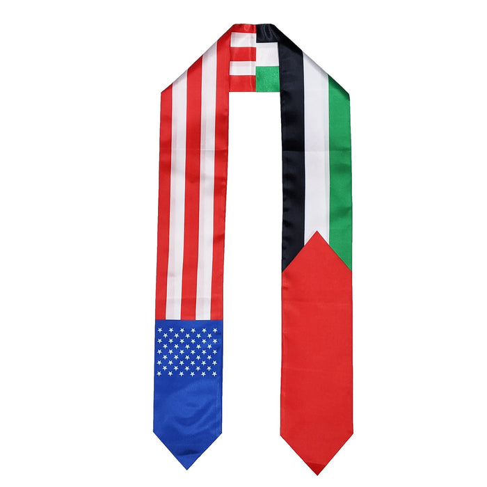 Palestinian American Graduation Stole, Palestine America Graduation Sash, Palestinian Flag Graduation Stole