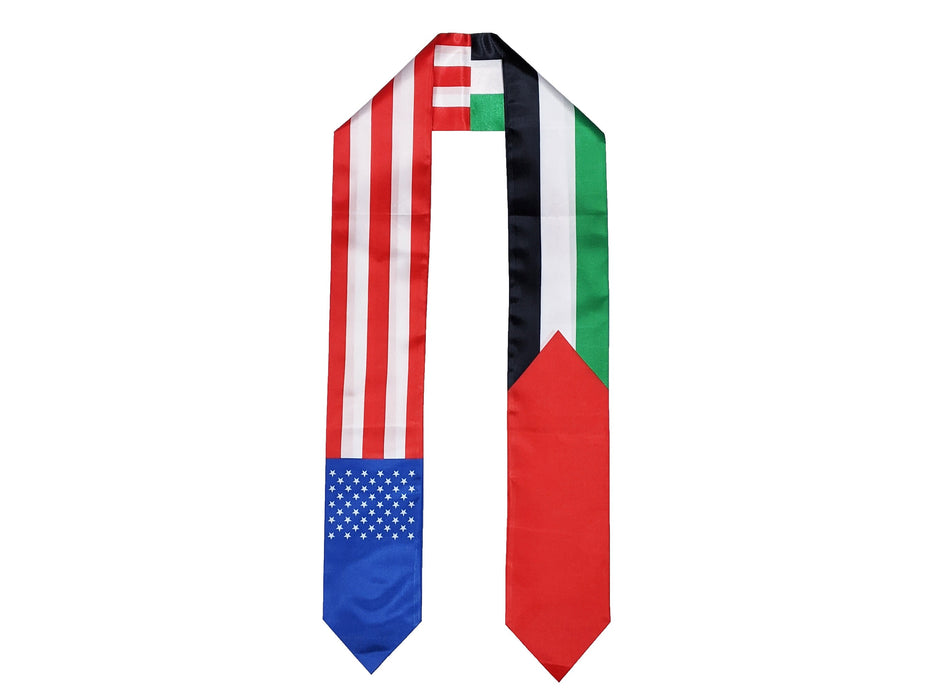 Palestinian American Graduation Stole, Palestine America Graduation Sash, Palestinian Flag Graduation Stole