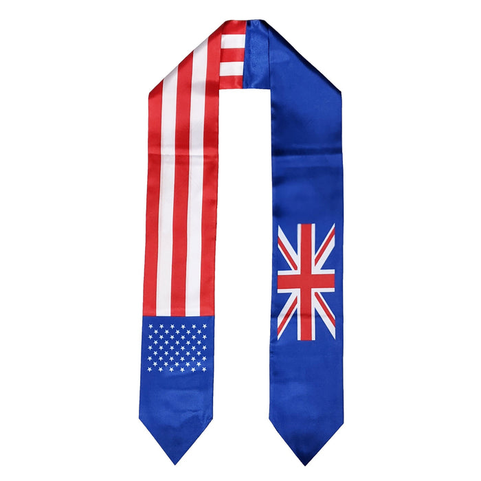 British American Graduation Stole, United Kingdom America Graduation Sash, Briton Flag Graduation Stole, U.K. American Graduation Stole