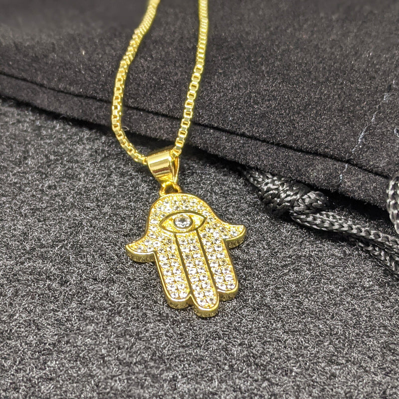 Hamsa Necklace, Hamsa Necklace Gold, Hamsa Evil Eye Necklace, Gold Plated Necklace Hamsa, Hamsa Hand Necklace, Small Hamsa Hand Of Fatima