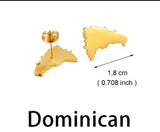 Dominican Republic 18K Gold Plated Earrings / Dominican Jewelry / Dominican Republic Earrings / Dominican Republic Gift / Dominicana