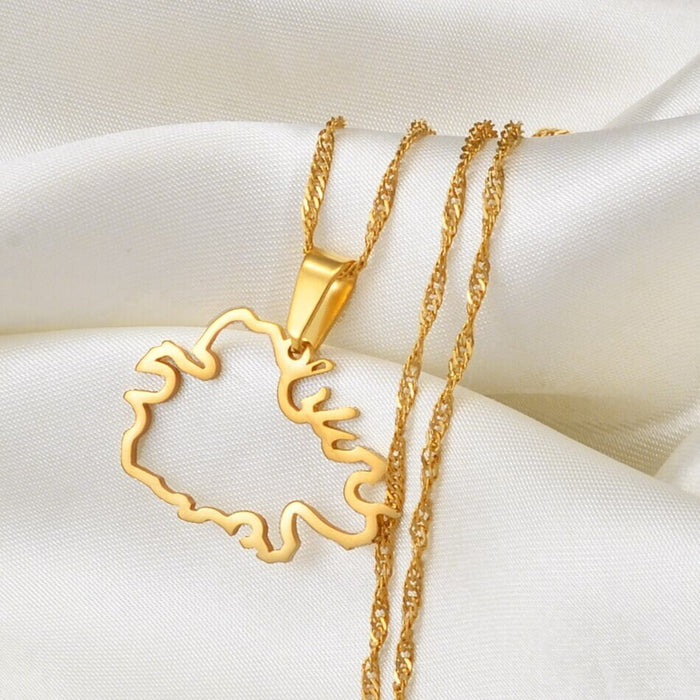 18K Gold Plated Antigua Necklace  - Antigua Necklace - Antigua Gift - Antigua Pride - Antigua Jewelry