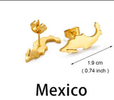 Mexico 18K Gold Plated Earrings / Mexico Jewelry / Mexico Earrings / Mexico Gift