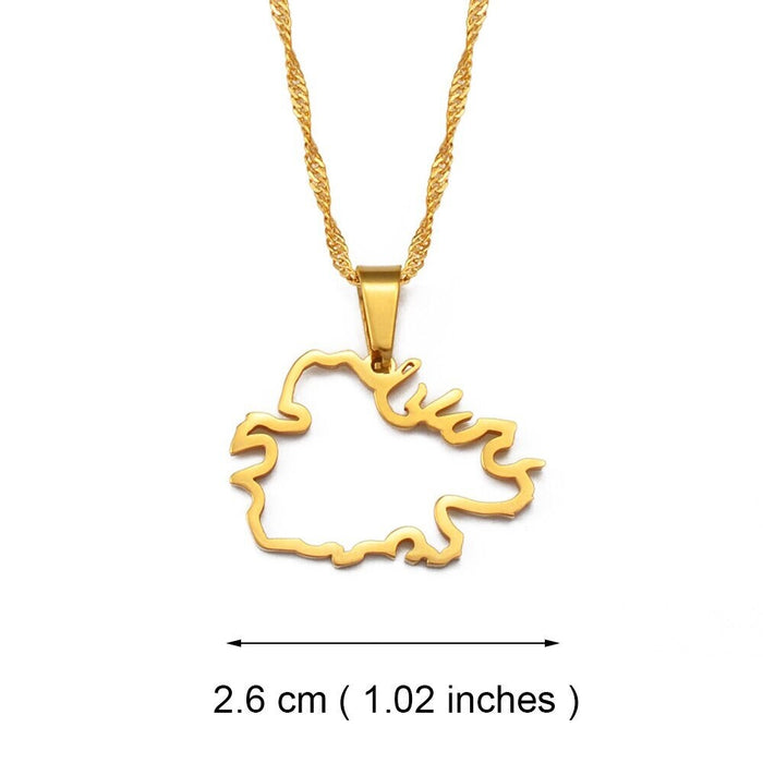 18K Gold Plated Antigua Necklace  - Antigua Necklace - Antigua Gift - Antigua Pride - Antigua Jewelry