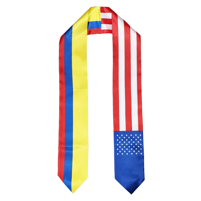 Colombia American Flag Graduation Stole, Colombia USA Graduation Sash, Graduation Sash, Colombia Flag Graduation Stole, Colombian Flag