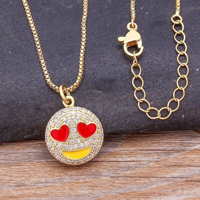 Smiley Face Necklace, Smiley Necklace, Gold Color Smiley Necklace, Dainty Smiley Face, Smiley Face Tiny, Pearl Necklace, Trouble Smiley