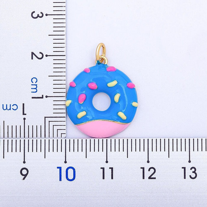 Donut Necklace, Donut Jewelry, Donut Bracelet, Donut Beads, Gold Plated Donut Necklace