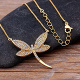 Dragonfly Charm Necklace, Birthday Present, Dragonfly Necklace For Her, Dragonfly Pendant Necklace, Gold Plated Dragonfly Necklace