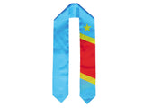 Democratic Republic Of The Congo Flag Graduation Stole, DRC Flag Graduation Sash, D.R Congo Graduation Stole, DROC Graduation Stole