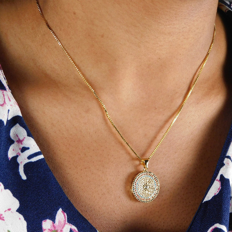 Evil eye pendant, Evil eye charms, Evil eye necklace gold plated, Evil eye choker, Dainty evil eye, Evil eye initial, Evil eye protection