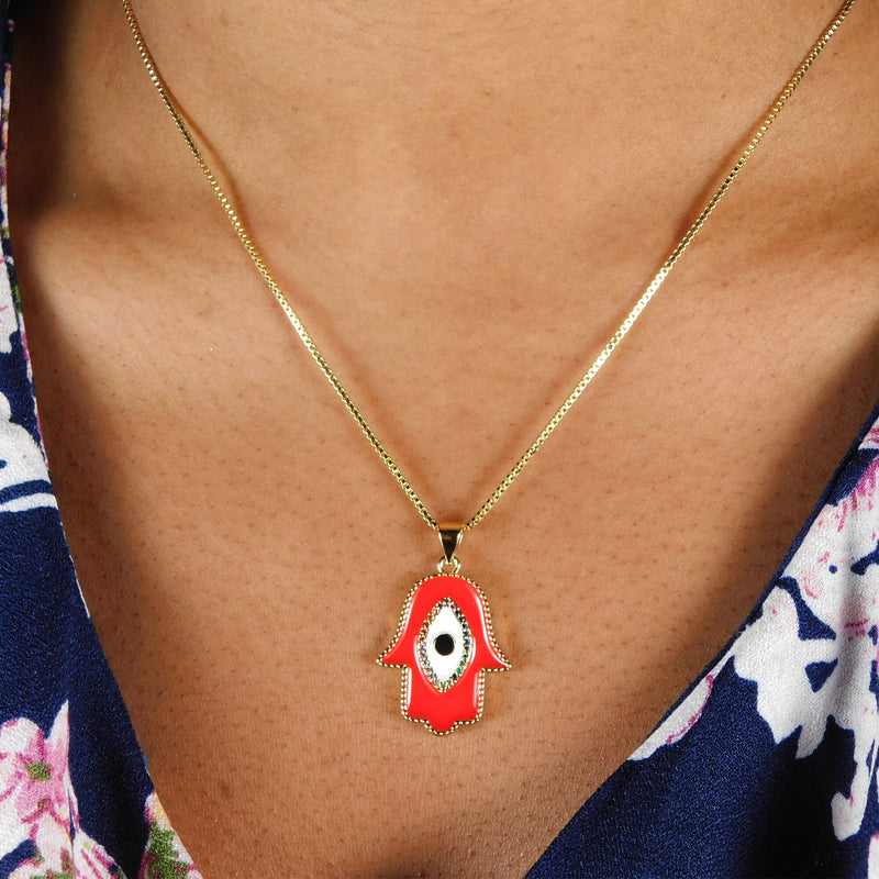 Hamsa Necklace, Hamsa Necklace Gold, Hamsa Evil Eye Necklace, Gold Plated Necklace Hamsa, Hamsa Hand Necklace, Small Hamsa Hand Of Fatima