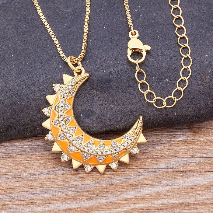 Moon Necklace, Moon Phase Necklace, Crescent Moon, Dainty Moon Necklace, Gold Color Moon Necklace, Moon Face Necklace