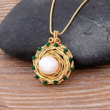 Bird Nest Necklace, Bird's Nest, Bird Necklace, Bird Necklace Gold Color, Tiny Bird Necklace, Egg Necklace