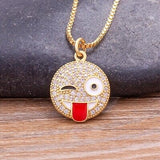 Smiley face necklace, smiley necklace, gold color smiley necklace, dainty smiley face, smiley face tiny, pearl necklace, trouble smiley