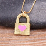 Gold Plated Lock necklace, gold lock necklace, lock chain necklace, lock necklace gold, men necklace lock, dainty lock necklace