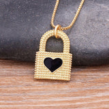 Gold Plated Lock necklace, gold lock necklace, lock chain necklace, lock necklace gold, men necklace lock, dainty lock necklace