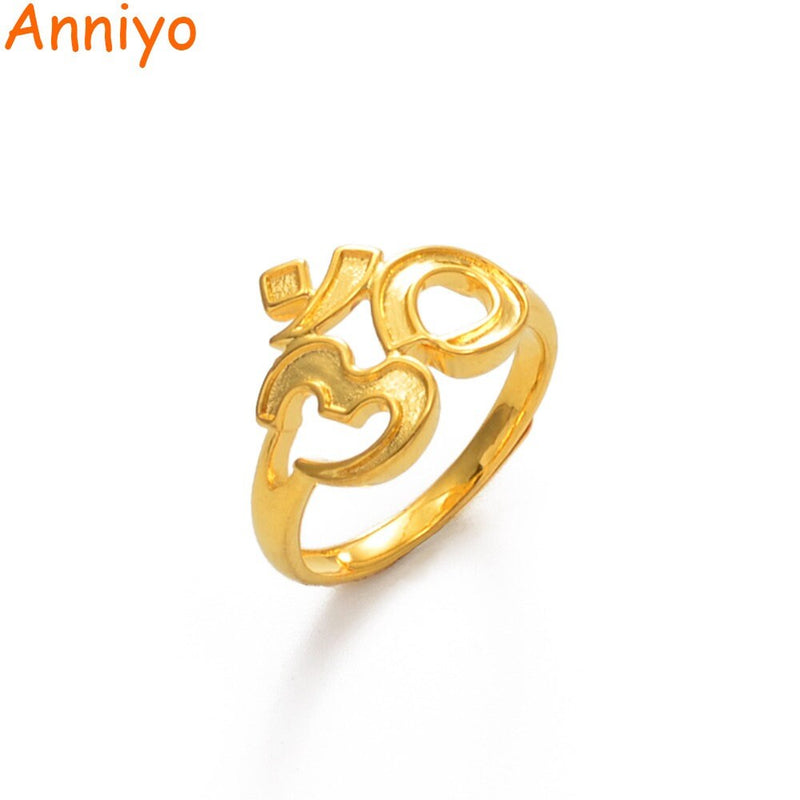 18K Gold Plated Om Pendant Ring / Hindu Ring / Yoga Meditation Jewelry / Spiritual Ring