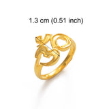 18K Gold Plated Om Pendant Ring / Hindu Ring / Yoga Meditation Jewelry / Spiritual Ring