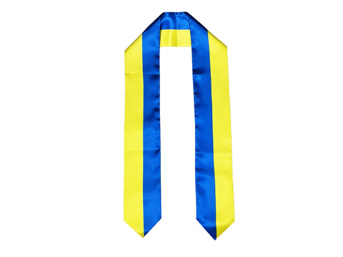 Ukraine Graduation Stole, Ukrainian Graduation Stole, Ukrainian Graduation Sash, Ukrainian Flag Graduation Stole