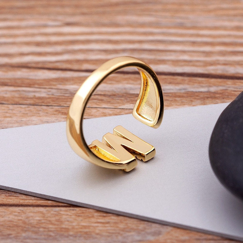 18K Gold Plated A-Z Initials Ring / A-Z Letters Ring / A-Z Initial Ring / A-Z Letters Jewelry / A-Z Letters Gift