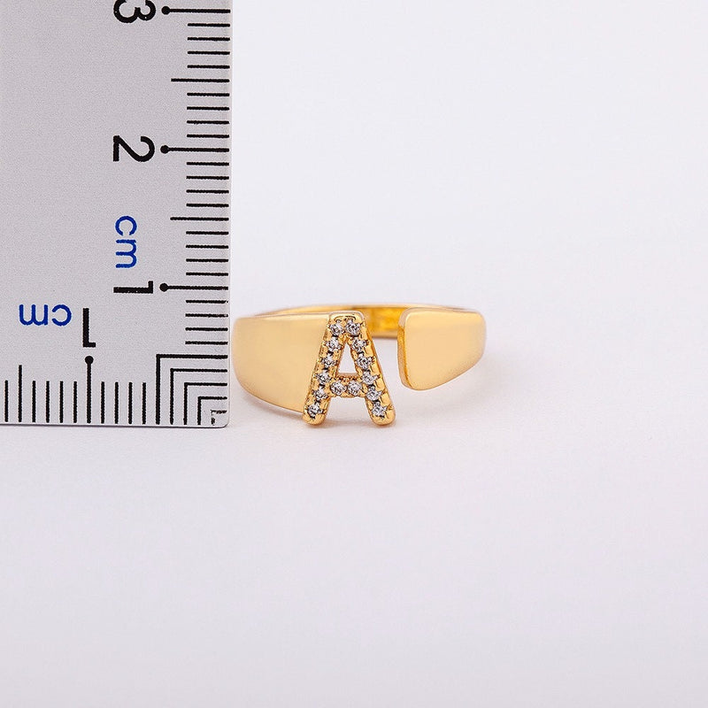 18K Gold Plated A-Z Initials Ring / A-Z Letters Ring / A-Z Initial Ring / A-Z Letters Jewelry / A-Z Letters Gift