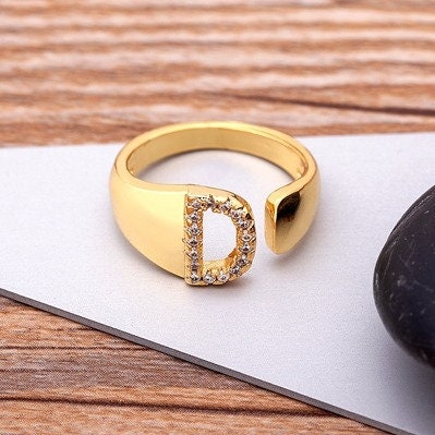 18K Gold Plated A-Z Initials Ring / A-Z Letters Ring / A-Z Initial Ring / A-Z Letters Jewelry / A-Z Letters Gift