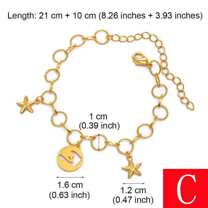 18K Gold Plated Haiti Ankle Bracelet - Neg Mawon Haiti - Haiti Anklets - Haiti Bracelets - Haiti Jewelry - Haiti Charm - Haiti Women