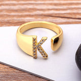 18K Gold Plated A-Z Initials Ring / A-Z Letters Ring / A-Z Initial Ring / A-Z Letters Jewelry / A-Z Letters Gift