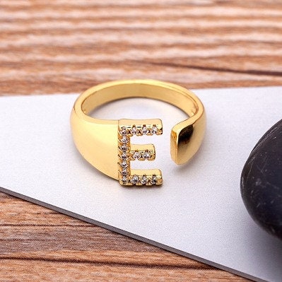 18K Gold Plated A-Z Initials Ring / A-Z Letters Ring / A-Z Initial Ring / A-Z Letters Jewelry / A-Z Letters Gift