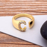 18K Gold Plated A-Z Initials Ring / A-Z Letters Ring / A-Z Initial Ring / A-Z Letters Jewelry / A-Z Letters Gift