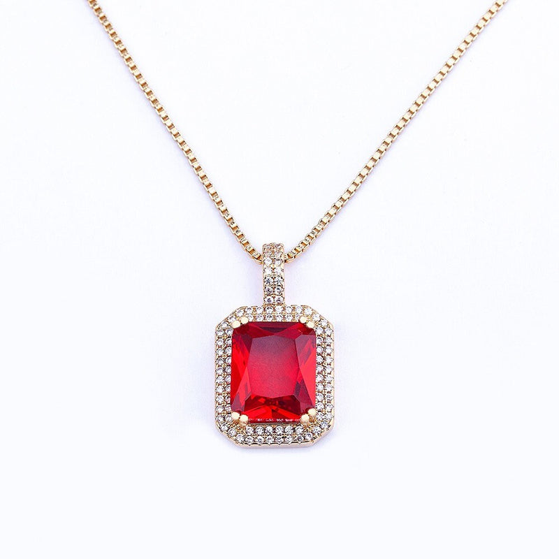 Crystal Necklace, Austrian Crystal Necklace, Gold Plated Pendant Necklace Rectangle, Crystal Jewelry, Crystal Bracelet, Crystal Earrings