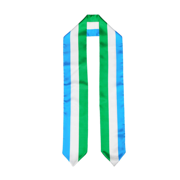 Sierra Leone Flag Graduation Stole, Sierra Leone Flag Graduation Sash, Sierra Leone Graduation Stole, Sierra Leonean Flag Graduation Stole