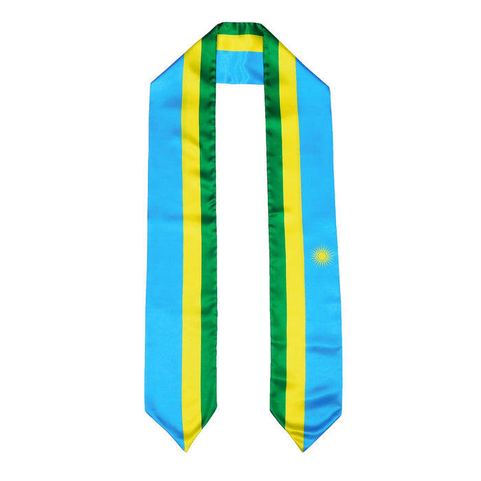 Rwanda Flag Graduation Stole, Rwanda Flag Graduation Sash, Rwanda Graduation Stole, Rwandan Flag Graduation Stole