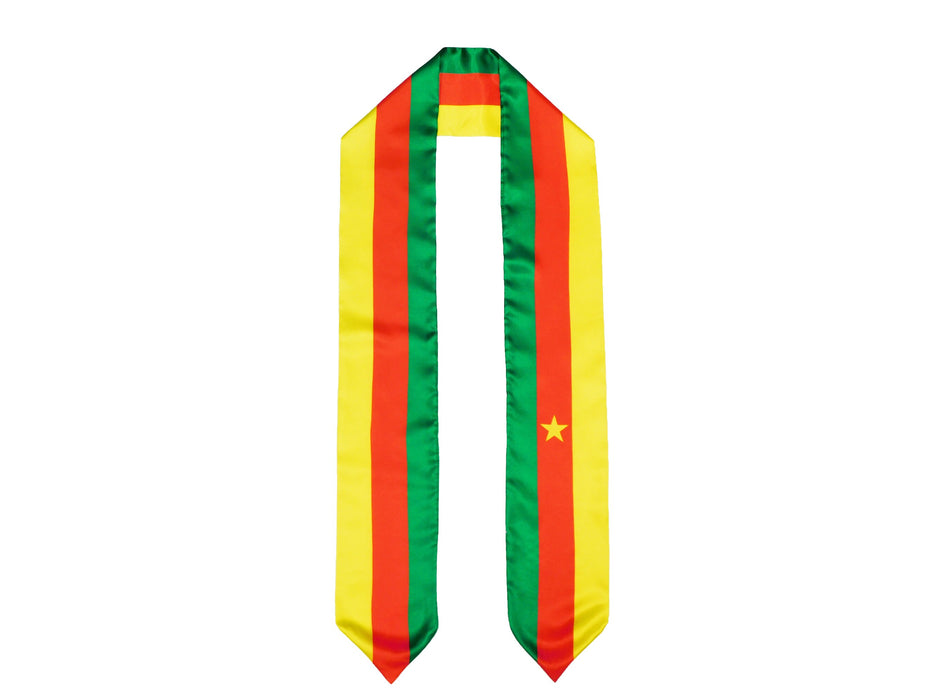 Cameroon Flag Graduation Stole, Cameroon Flag Graduation Sash, Cameroon Graduation Stole,  Cameroonian Flag Graduation Stole